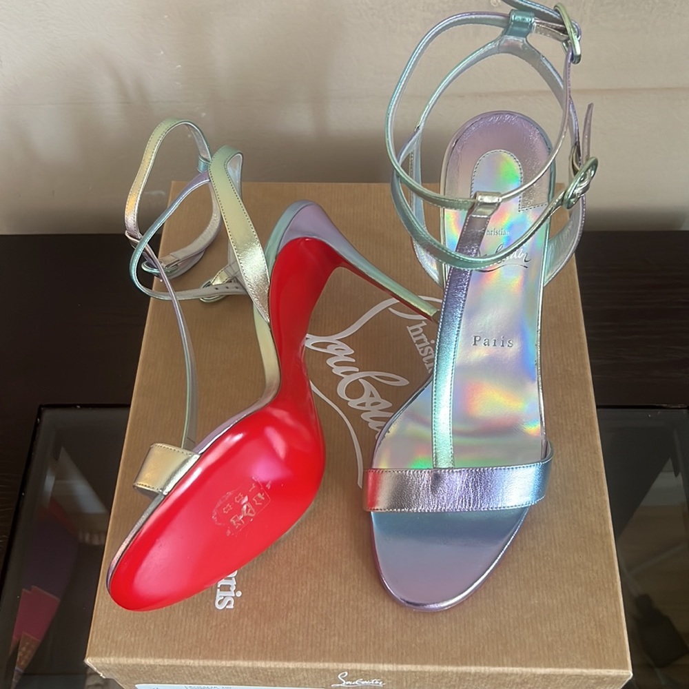 Christian louboutin 100 holograph t-strap sandals - Picture 3 of 6